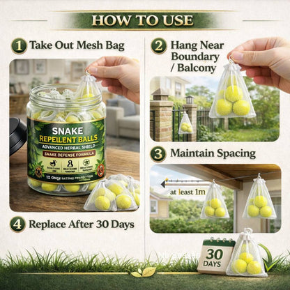 Snake Repellent Balls - |PACK Of 32| Advanced Herbal Shield Protection